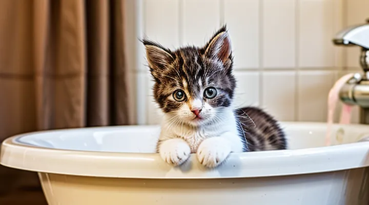 From what age can a kitten be bathed for fleas?
