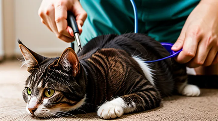 How can a tick be extracted from a cat without causing injury?