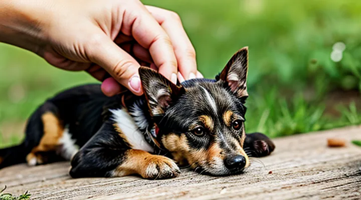 How can a tick be safely removed from a dog's ear?