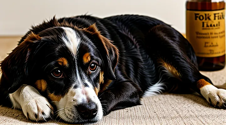 How can fleas be removed from a dog using folk remedies?