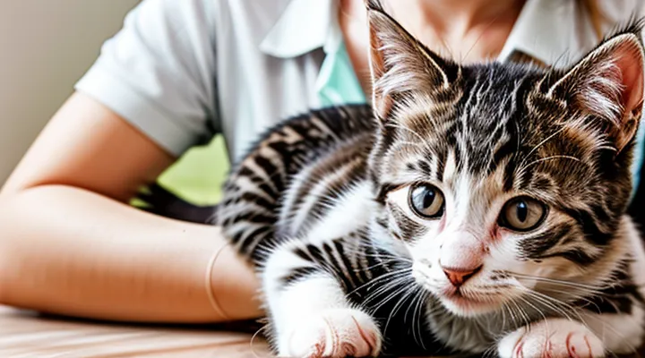 How can fleas be removed from a kitten at home?