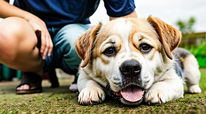 How can ground fleas be removed from a dog?