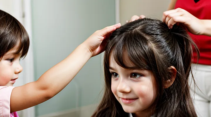 How can lice be eliminated from a child with long hair?