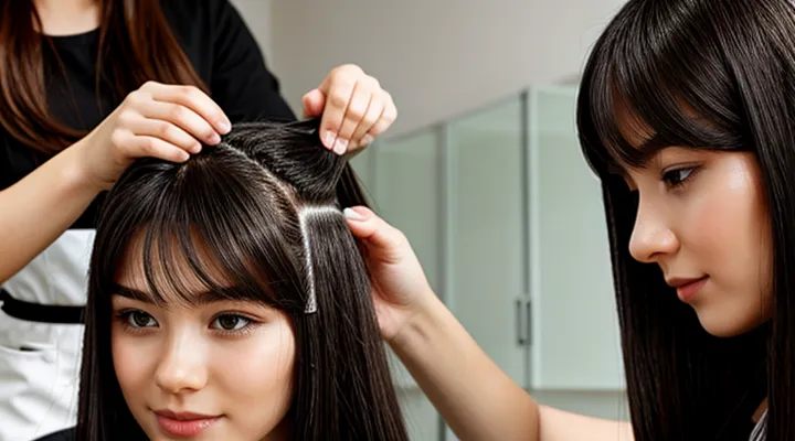How can lice be eliminated from a head with long hair?
