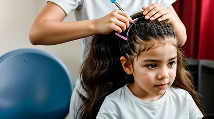 How can lice be removed from a child's head with long hair?