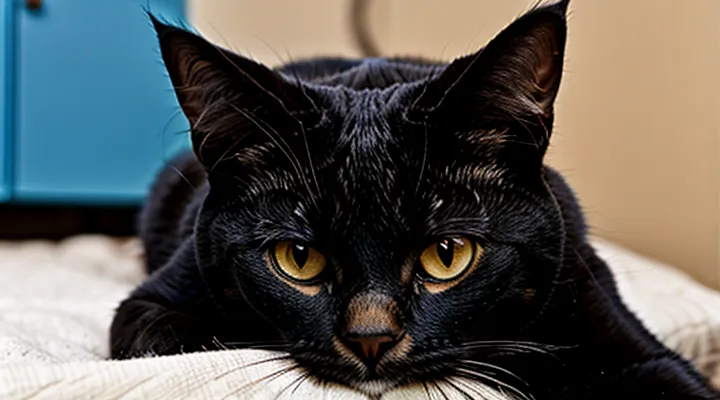 How can you distinguish ear mite from debris on a cat?