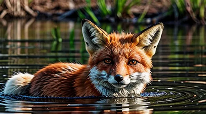 How does a fox get rid of fleas in water?