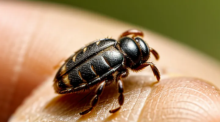 How does an embedded tick look on a human body?