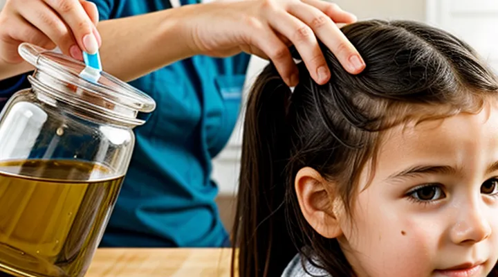 How long should vinegar be left on the head to treat lice?