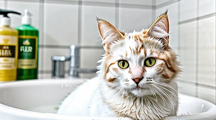 How often can a cat be washed with flea shampoo?