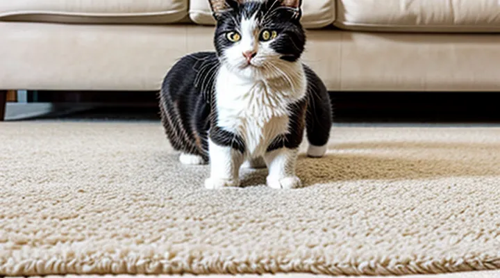 How should a carpet be treated for cat fleas?