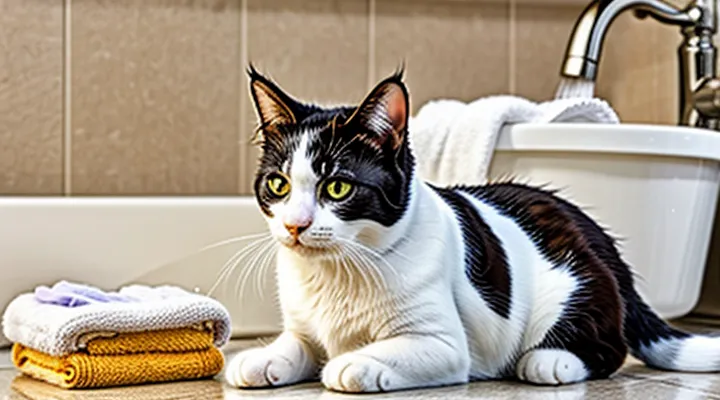 How should a cat be properly washed to eliminate fleas?