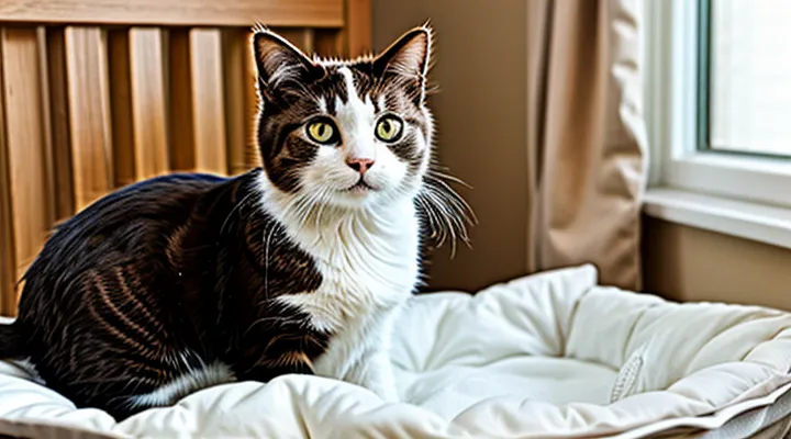 How should a cat’s bedding be treated for fleas?