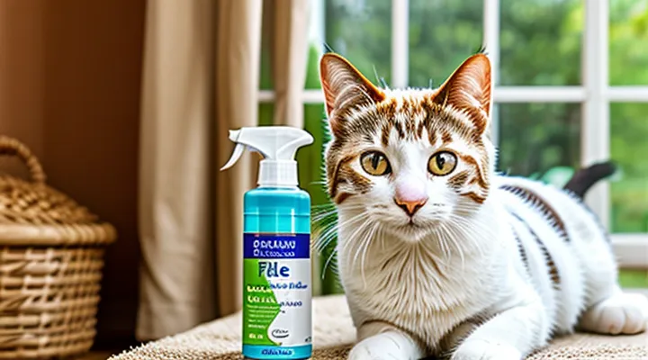 How should a flea spray be correctly used on cats?