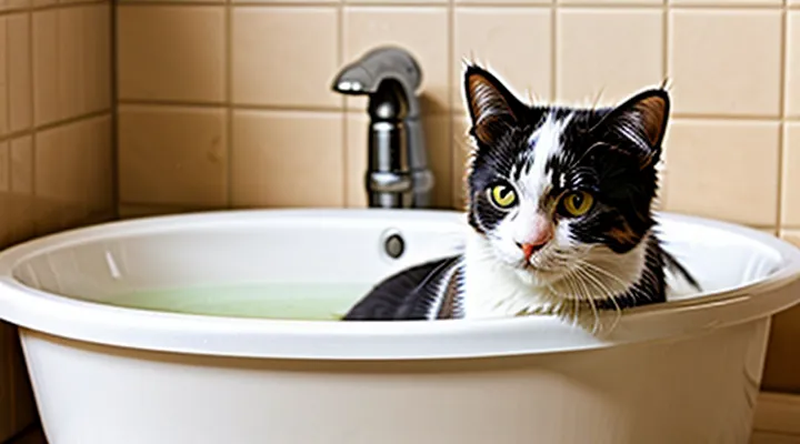 How to properly bathe a cat to remove fleas?