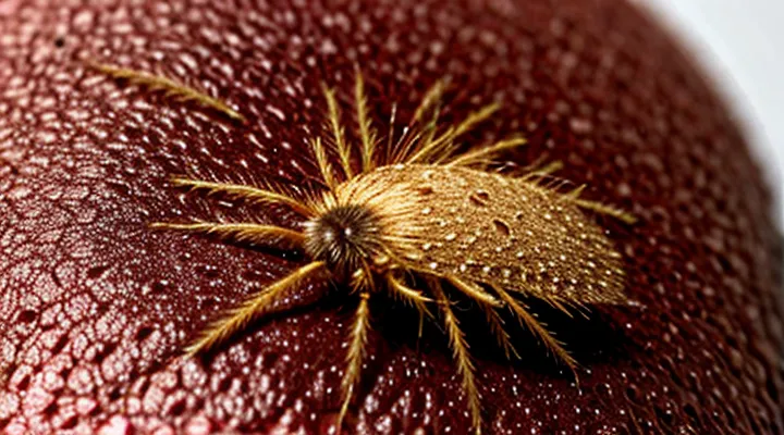 What does a scabies mite look like on human skin?