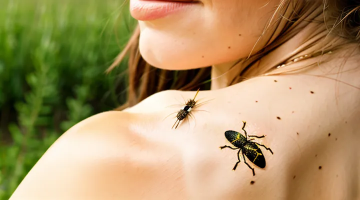 What does a tick bite mark look on skin?