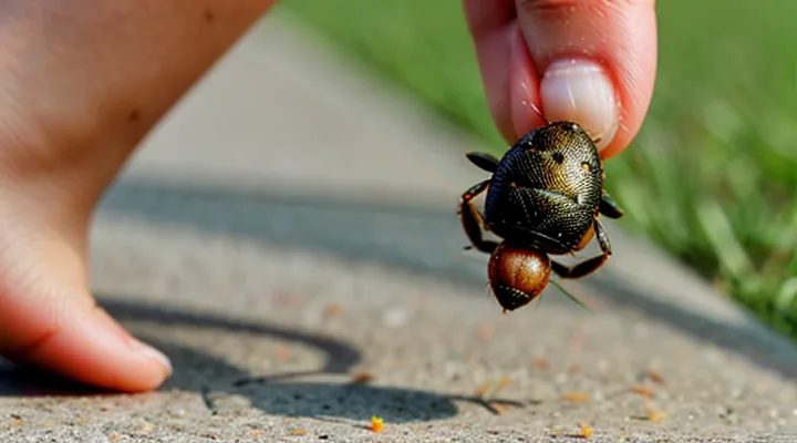 What does a tick embedded in the leg look like?