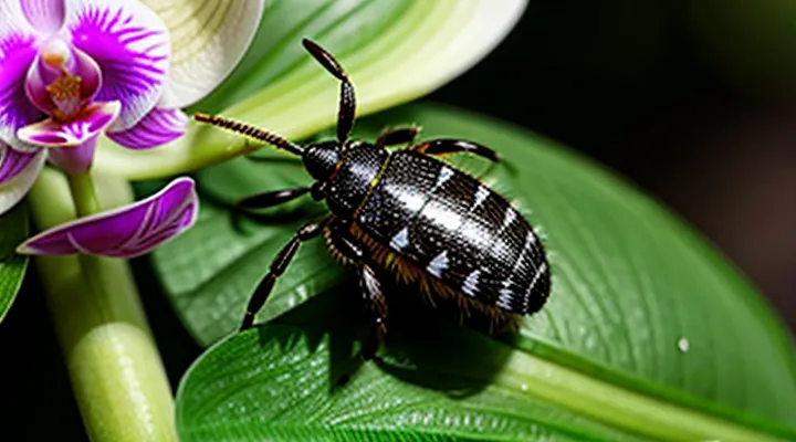 What does a tick infestation look like on an orchid?