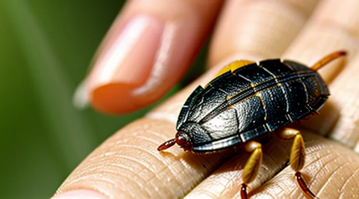 What does a tick look like on human skin?