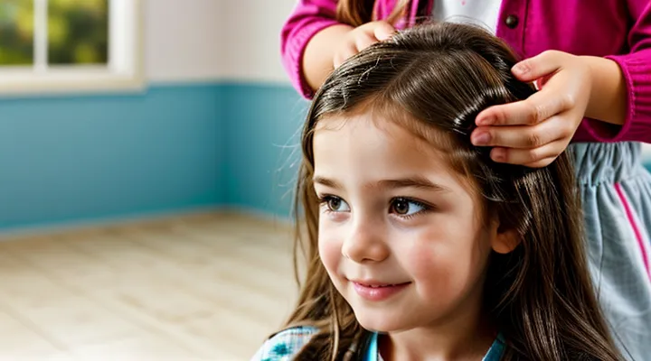 What does the appearance of lice in a child's hair mean in a girl's dream?