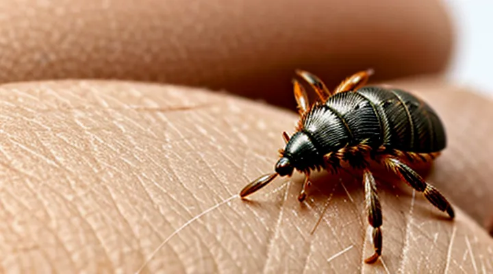 What does the mark look like after a tick bite on a human?