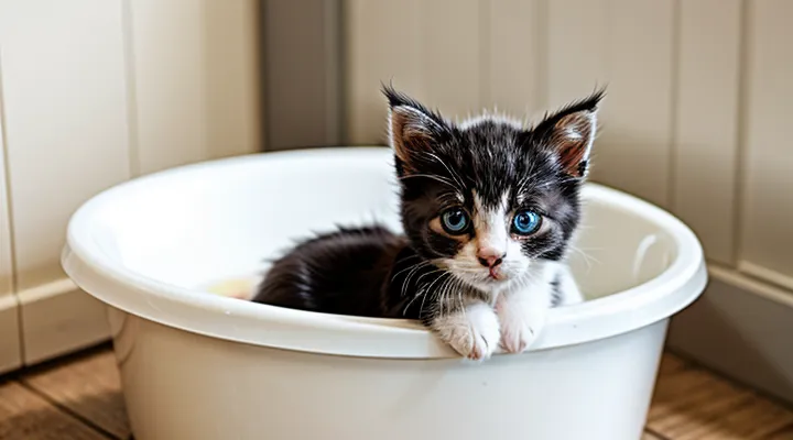 When can a kitten be bathed after flea drops?