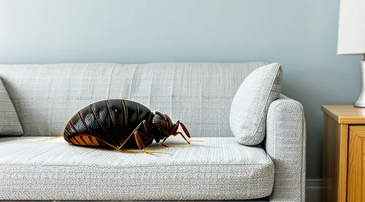 Where can bedbugs appear in an apartment sofa?
