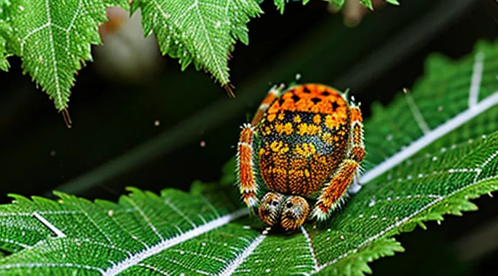 Where does a spider mite lay its eggs?