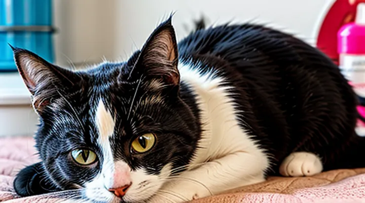 Where should flea treatment be applied on a cat?