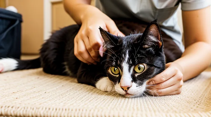 Where should I apply flea drops on a cat?