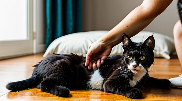 Where to apply flea drops on a cat: instructions with photos?