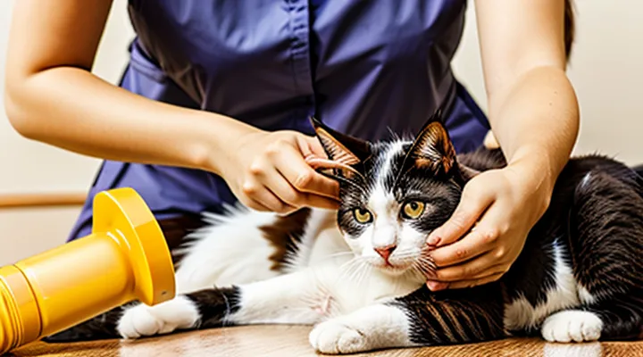 Where to apply flea treatment on cats?