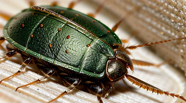 Why does the green bedbug emit an unpleasant odor?